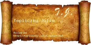 Tepliczky Júlia névjegykártya
