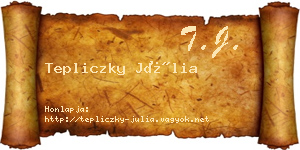 Tepliczky Júlia névjegykártya